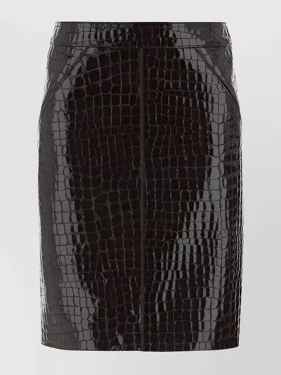 TOM FORD CROCODILE LEATHER SKIRT BACK SLIT