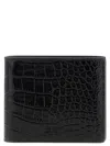 Tom Ford Crocodile Print Leather Wallet In Black