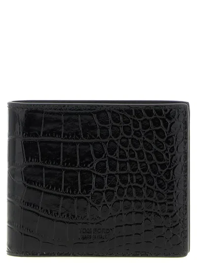 Tom Ford Crocodile Leather Wallet In Black