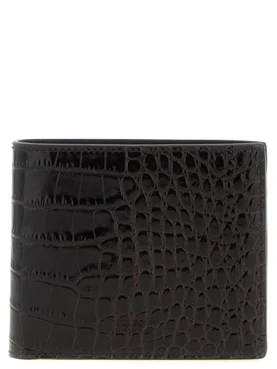 Tom Ford Crocodile Leather Wallet In Black