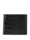 Tom Ford Crocodile Leather Bifold Wallet Card Holder In Black
