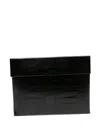 Tom Ford Crocodile-pattern Flap Portfolio In Black