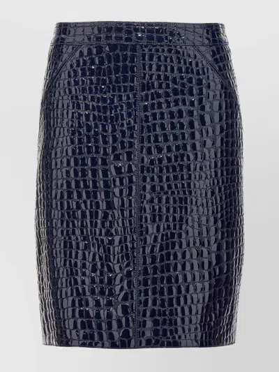 TOM FORD CROCODILE PRINT HIGH WAIST MINI SKIRT
