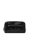 Tom Ford Crocodile Print Leather Beauty Case Pouch Black