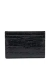 Tom Ford Crocodile-print Leather Card Holder Accessories In Black