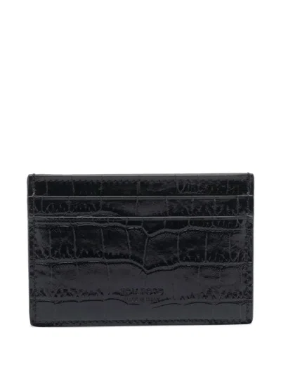 TOM FORD CROCODILE-PRINT LEATHER CARD HOLDER