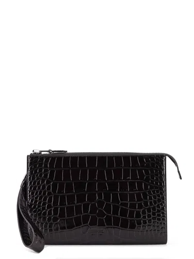 TOM FORD CROCODILE-PRINT LEATHER CLUTCH BAG