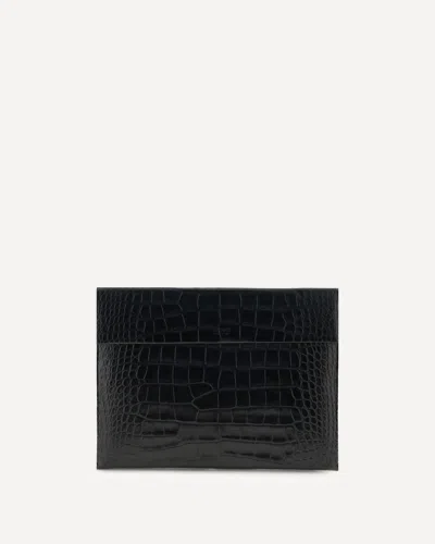 Tom Ford Pouch In Pelle Stampa Coccodrillo In Black