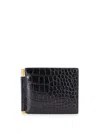 Tom Ford Crocodile-print Leather Wallet In Brown