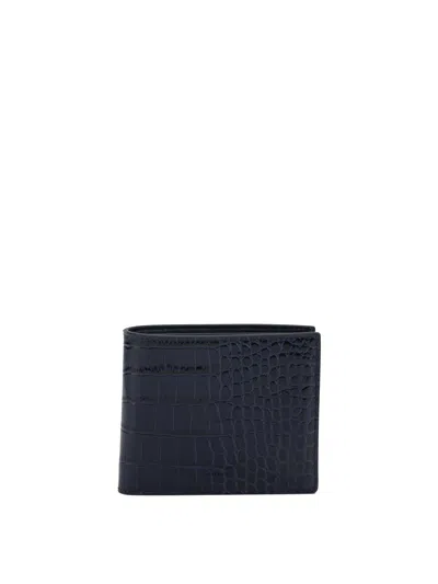 TOM FORD TOM FORD CROCODILE PRINT LEATHER WALLET