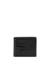 Tom Ford Crocodile Print Leather Wallet In Black