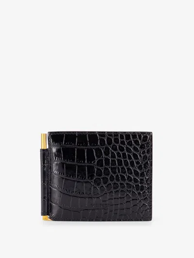 TOM FORD CROCODILE-PRINT LEATHER WALLET