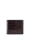 Tom Ford Crocodile-print Leather Wallet In Brown