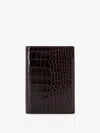 Tom Ford Leather Wallet Featuring Crocodile Texture In Brown