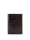 Tom Ford Crocodile-print Leather Wallet In Brown