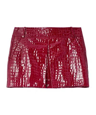 Tom Ford Crocodile-print Mini Skirt In Red