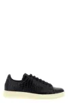 Tom Ford Textured Crocodile Pattern Sneakers With Rubber Sole In Black