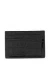 Tom Ford Crocodile-print Leather Card Holder In Black