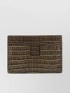 Tom Ford Crocodile Texture Leather Cardholder In Brown