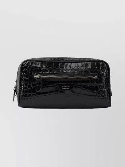 Tom Ford Crocodile Texture Leather Clutch Bag