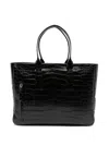 Tom Ford Crocodile-effect Leather Tote Bag In Black