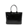 Tom Ford Crocodile-effect Leather Tote Bag In Black