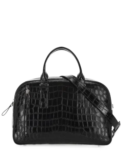 Tom Ford Crocodile-effect Tote Bag In Black