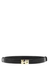 Tom Ford Slim Crocodile Effect Leather Waist Belt In Black