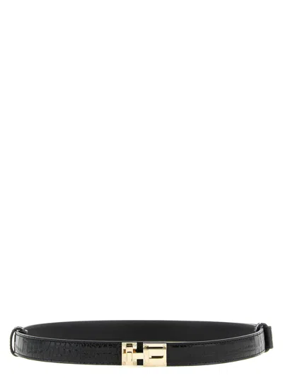 Tom Ford Crocodile-print Leather Belt In Black