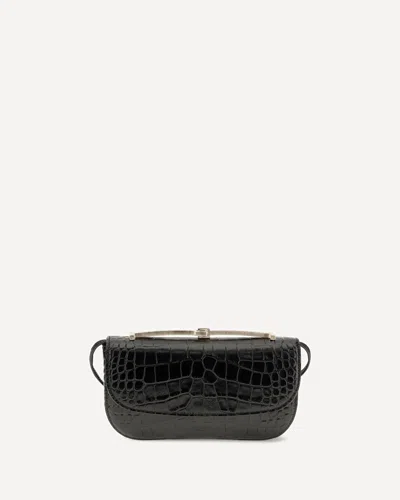 Tom Ford Crocodile-print Leather Shoulder Bag In Black