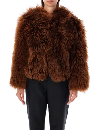 TOM FORD CROPPED CURLY SHEARLING JACKET