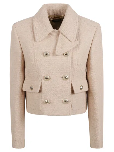 Tom Ford Cropped Double-buttoned Jacket In Milky Beige