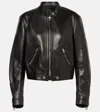 Tom Ford Cropped Leather Biker Jacket In Black