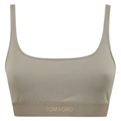 Tom Ford Cropped Logo Top In Gold