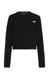 Tom Ford Cropped Merino Wool-blend Sweater In Black