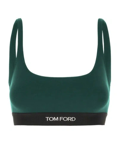 Tom Ford Cropped Sports Bra In Green