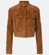 Tom Ford Cropped Suede Jacket In Multi