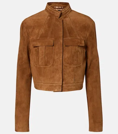 Tom Ford Cropped Suede Jacket In Multi
