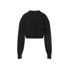 Tom Ford Sculptural Double Face Virgin Wool Blend Crop Sweater In Black
