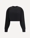 Tom Ford Sculptural Double Face Virgin Wool Blend Crop Sweater In Black