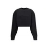 Tom Ford Sculptural Double Face Virgin Wool Blend Crop Sweater In Black