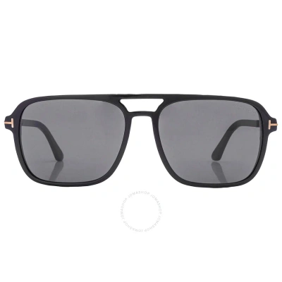 Tom Ford Crosby Smoke Pilot Men's Sunglasses Ft0910 01a 59 In Black