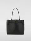 Tom Ford Black Tote Bag With T Detail In Hammered Leather Woman In Black