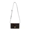 Tom Ford Calf Leather Leopard Wallet With Adjustable Strap In Black