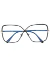 Tom Ford Crossover Square-frame Glasses In Schwarz