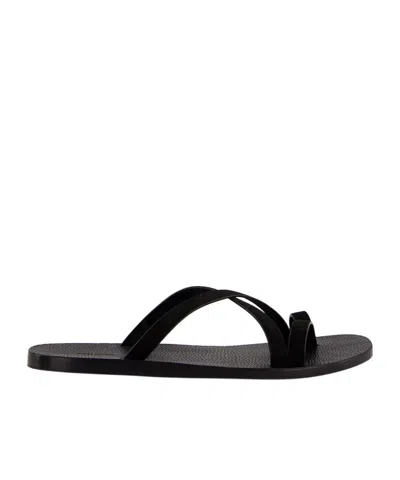 Tom Ford Cross-strap Slippers In Black