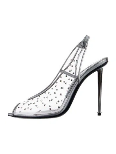 Pre-owned Tom Ford Crystal Embellishments Slingback Pumps