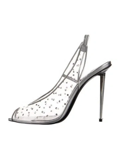 Pre-owned Tom Ford Crystal Embellishments Slingback Pumps