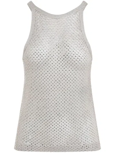 Tom Ford Crystal-embroidered Racerback Tank Top In Neutrals
