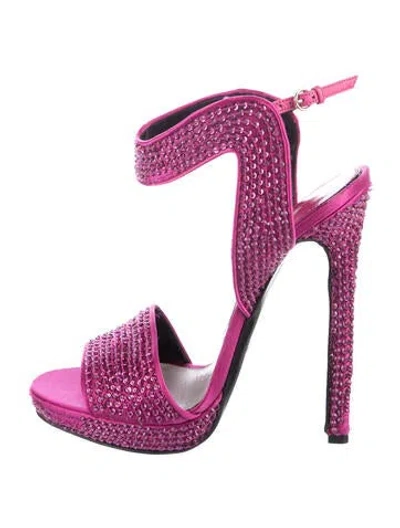 Pre-owned Tom Ford Crystal Sandals In Purple